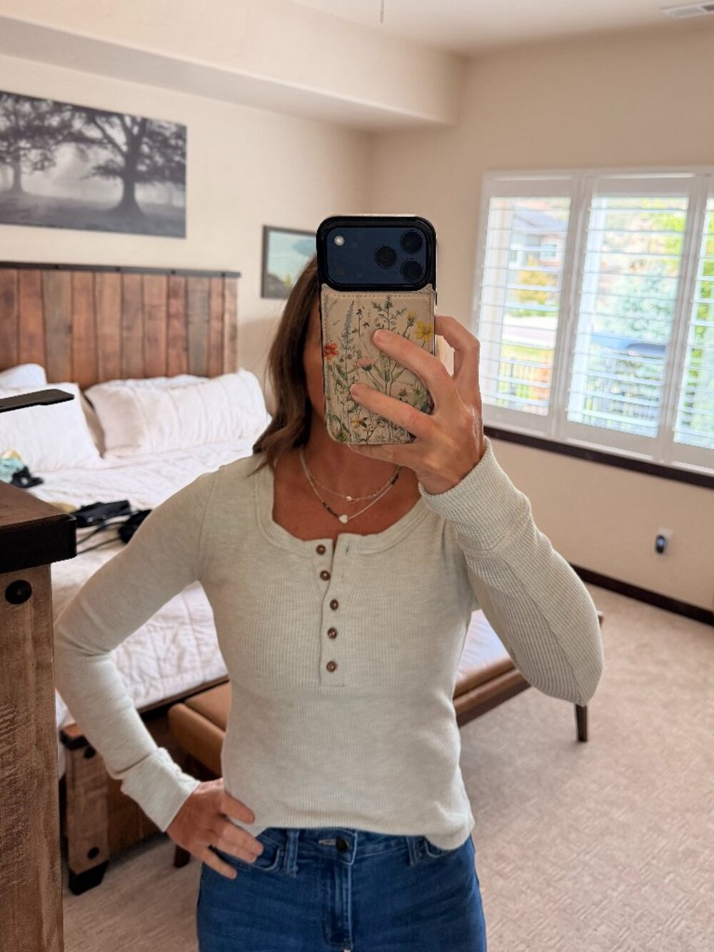 Bohme Waffle knit thermal shirt size XS